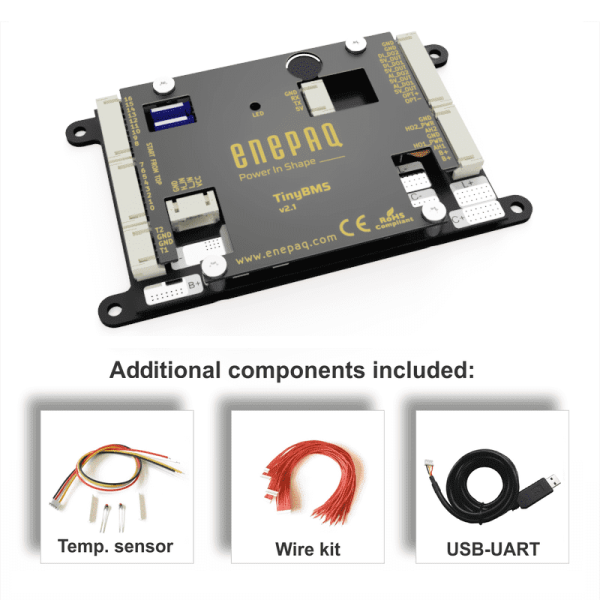 Battery Management System 150A for Li-Ion, LiFePO4 chemistries Smart BMS. 13s 48V, 10s 36V, 16s 48V, 7s 24V BMS, Battery Monitoring and Control System CE Certified and Produced in EU