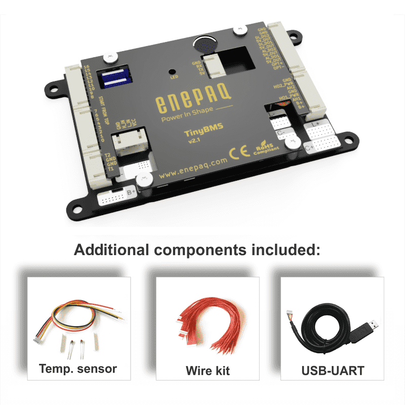 Battery Management System 150A for Li-Ion, LiFePO4 chemistries Smart BMS. 13s 48V, 10s 36V, 16s 48V, 7s 24V BMS, Battery Monitoring and Control System CE Certified and Produced in EU