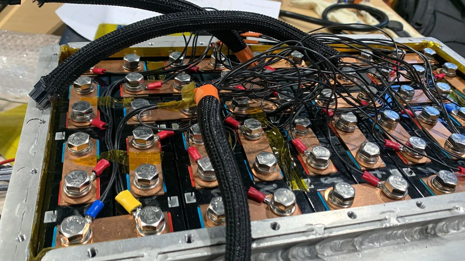 Fully assembled battery box with ENEPAQ modules.